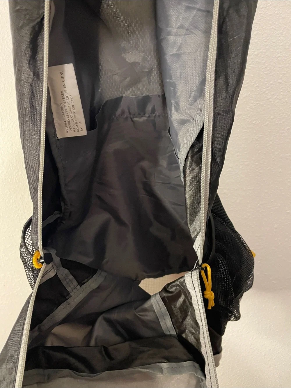 New Eddie Bauer Black and Gray Backpack with Yellow Accents